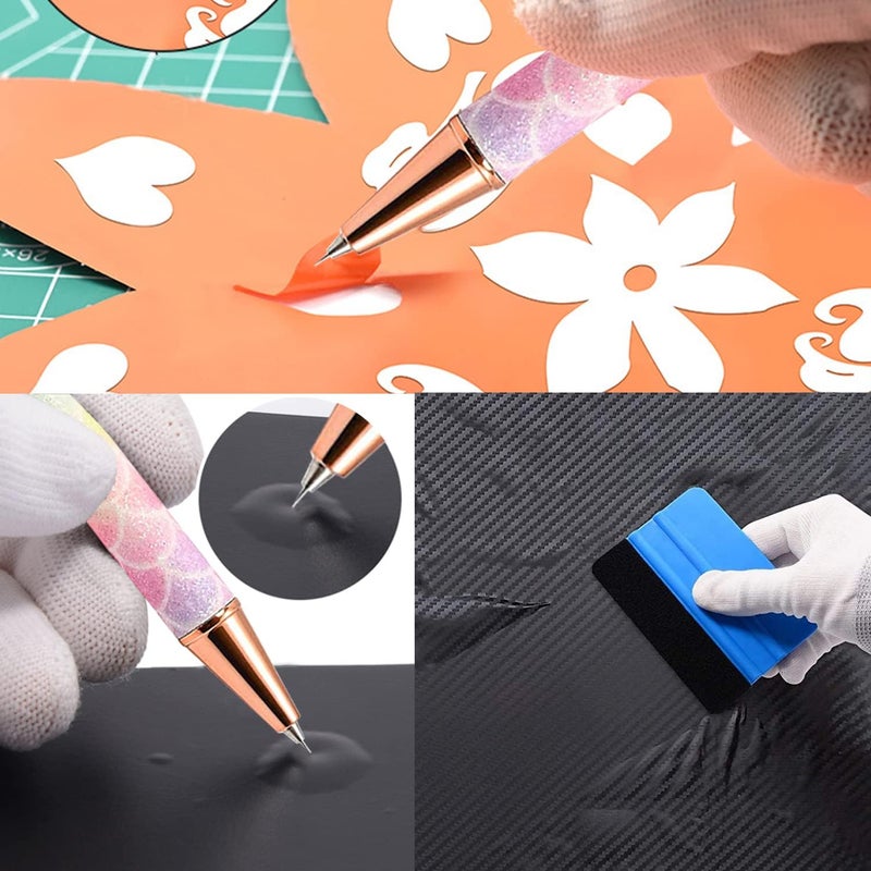 buysigo Weeding Tools for Vinyl，2 Pieces Air Release Pen Craft Vinyl Weeding Tools Stainless Steel Point Retractable Air Release Weeding Tools for Craft Weeding Essential Adhesive Vinyl (Multicolour) - Image 4